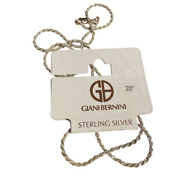 Giani Bernini Sterling Silver Diamond cut rope chain 20” Necklace - Picture 2 of 8